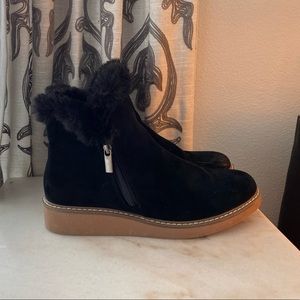 Microsuede Faux Fur sneaker boot